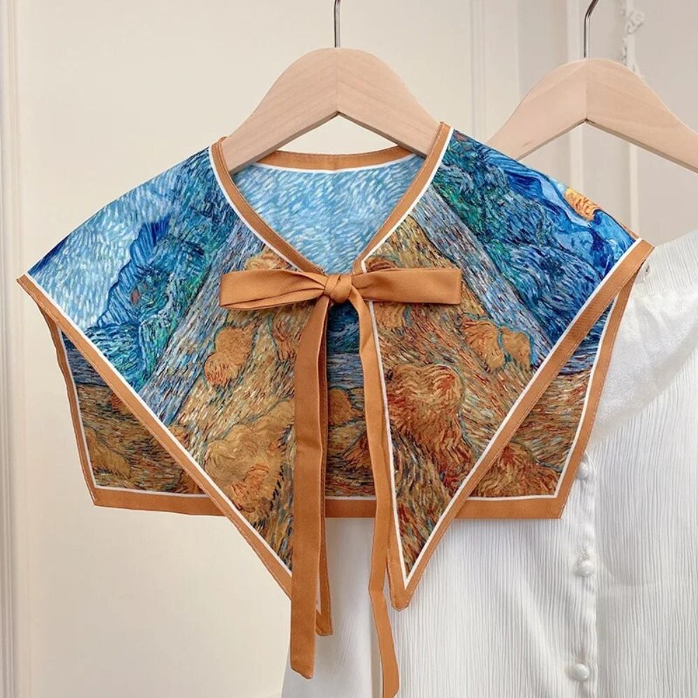 Off Shoulder Blouse - Faux col de chemise à motif