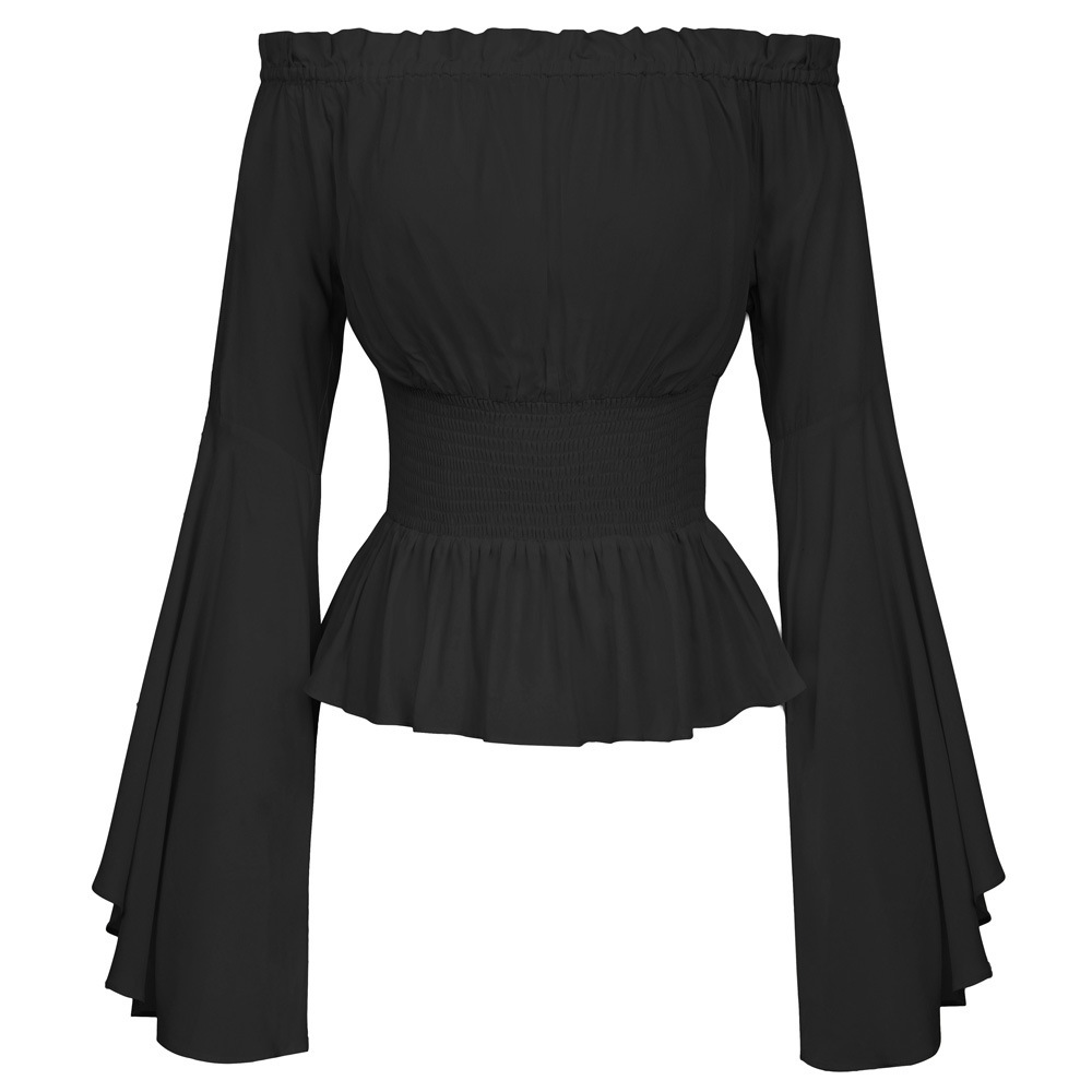 Summer Renaissance Clothing - Goth chemise mince évasée à manches