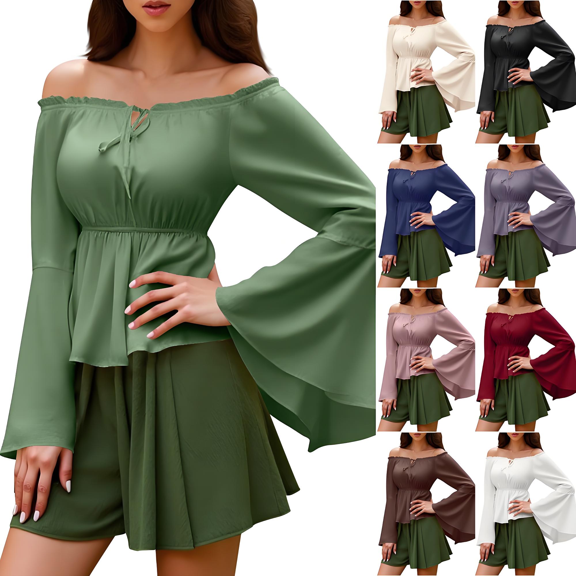 Off Shoulder Blouse - Chemisier Renaissance pour femmes, chemise à