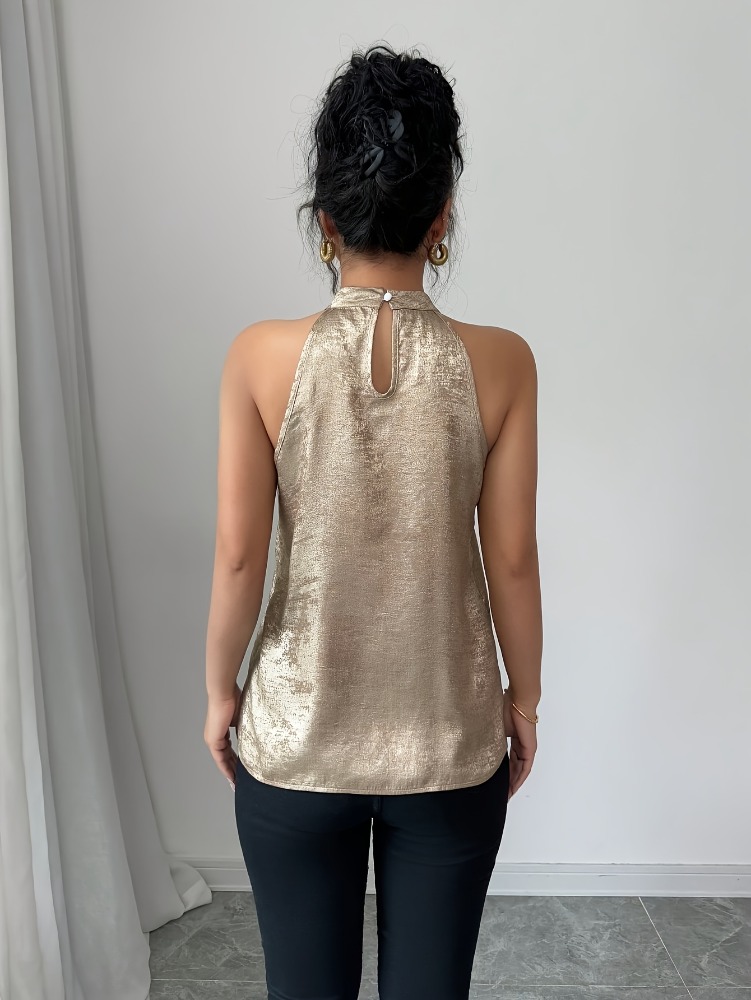 Chemisier Femme Doré Brillant  - Off Shoulder Blouse avis et prix