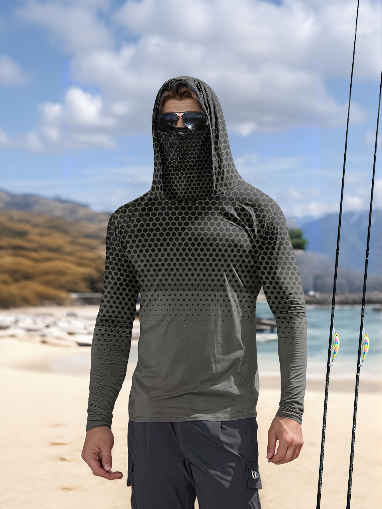 T-shirt de pêche à capuche pou - Summer Clothing Mens avis et prix