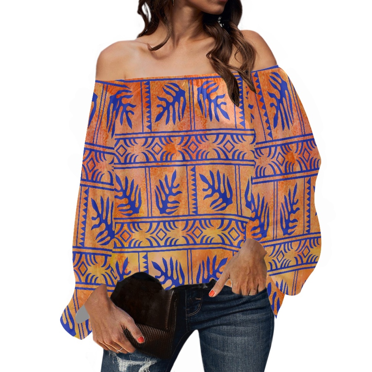 Vêtements tribaux polynésiens, - Off Shoulder Blouse avis et prix